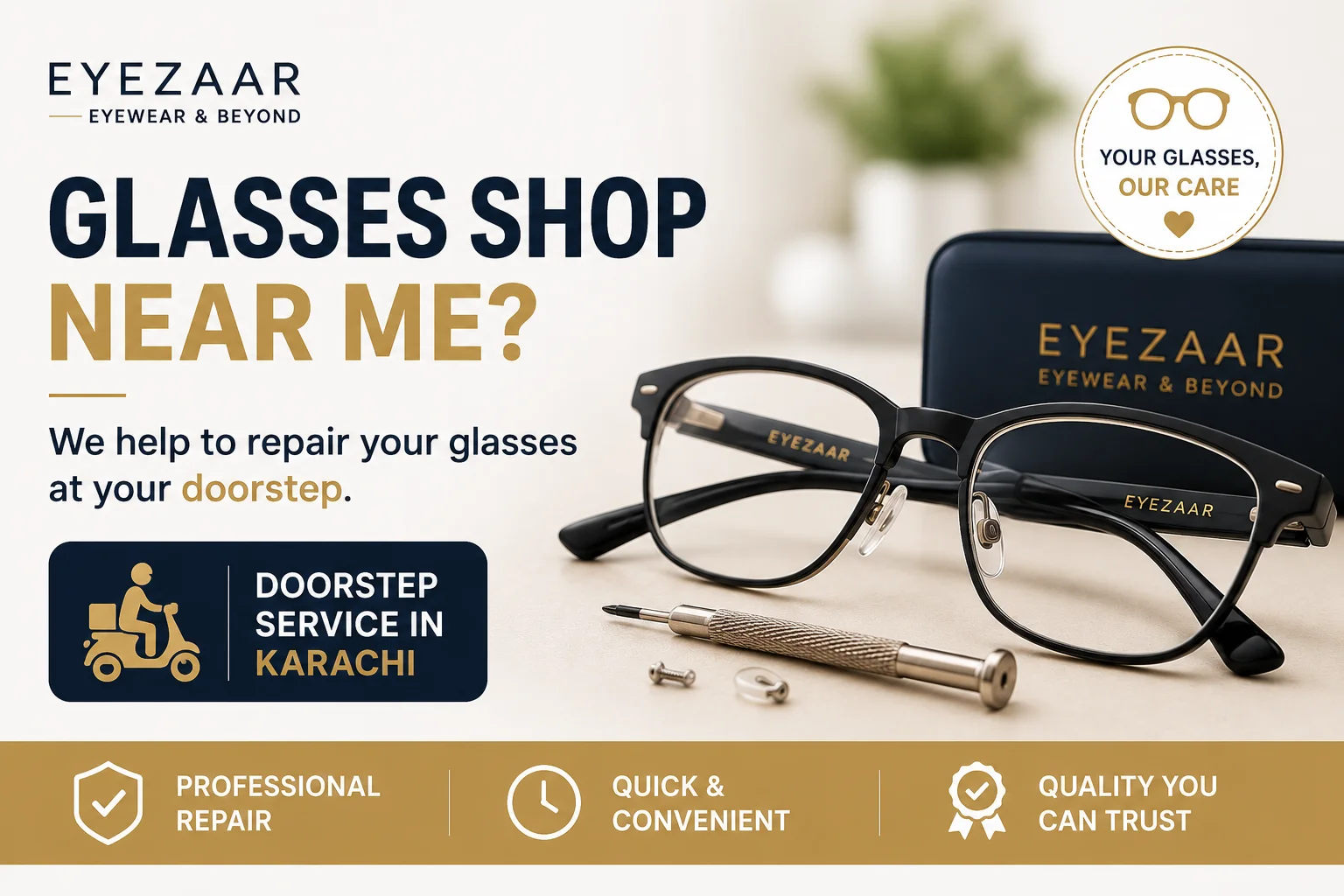 Glasses Shop Near Me? Get Your Glasses Repaired at Your Doorstep