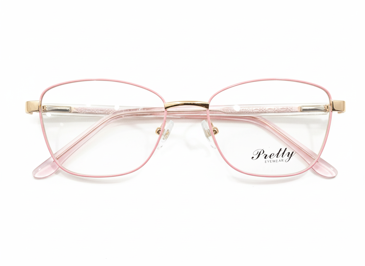 Eyezaar Premium Pink & Gold Glasses for Girls | Model: EYEZAAR-0004