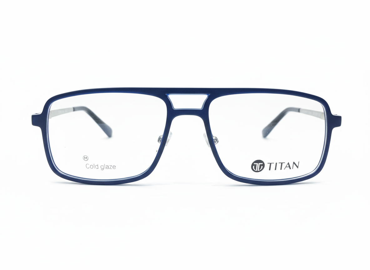 Eyezaar Premium Navy Blue Rectangular Glasses for Men & Women | Model: EYEZAAR-0014