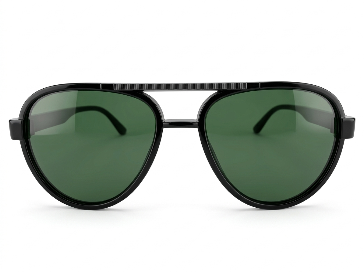 Eyezaar Aviator Black Frame Sunglasses with Green Lenses for Men & Women | Model: EYEZAAR-0019