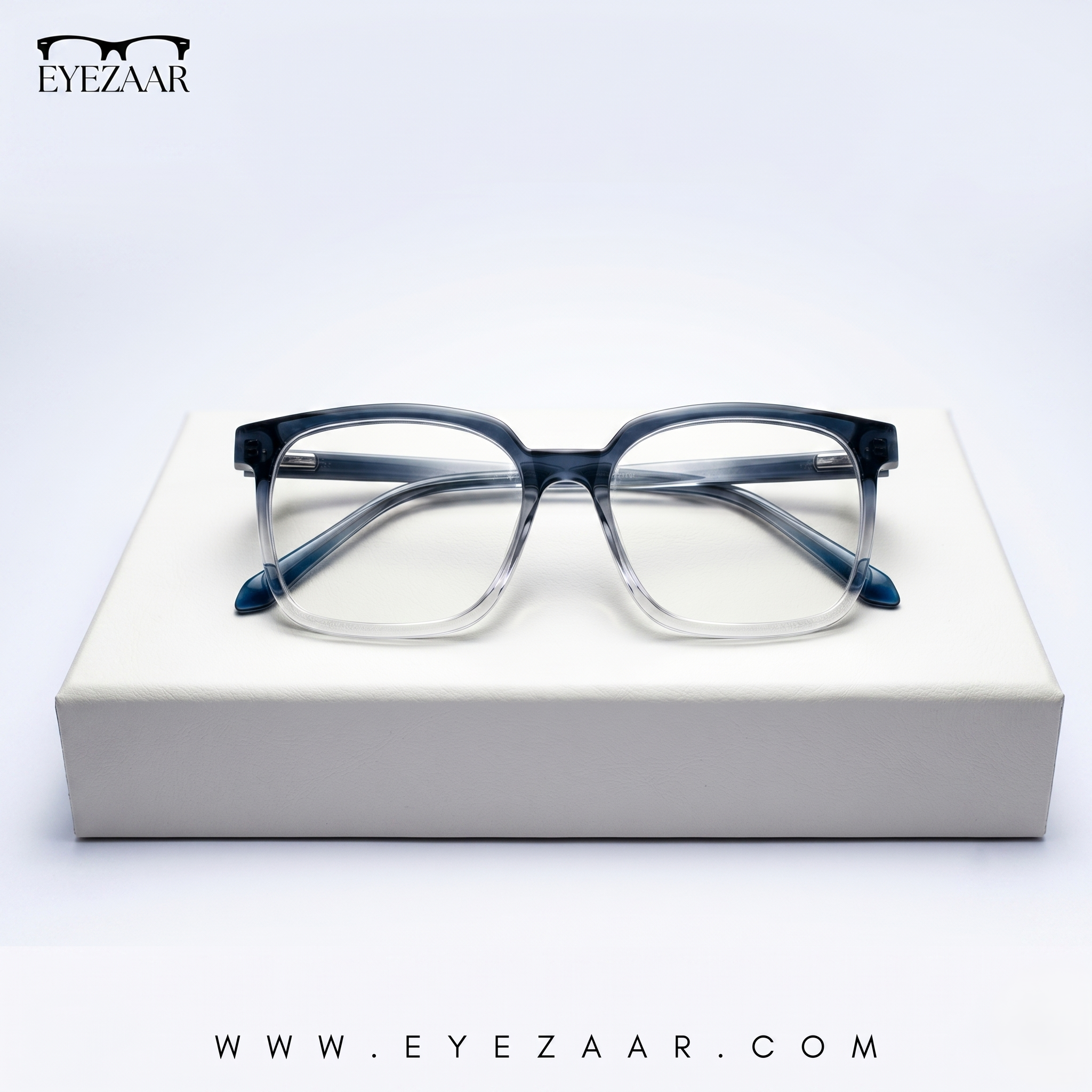 Eyezaar Transparent Blue Gradient Glasses for Men & Women | Model: EYEZAAR-0023